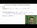 Algebra 2 3 7 Recursive Formulas for Arithmetic Sequences