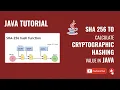 SHA 256 To Calculate Cryptographic Hashing Value in Java Java Tutorial