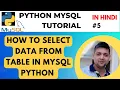 How to Select Data from Table in MySQL Python Python MySQL Tutorial in Hindi