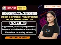 Lecture 6 Unit 2 User Defined Functions in Python Part 2 JKBOSE Class 12th Computer Science