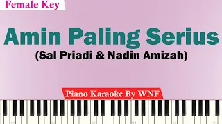 amin paling serius karaoke piano female key sal priadi u0026 nadin amizah