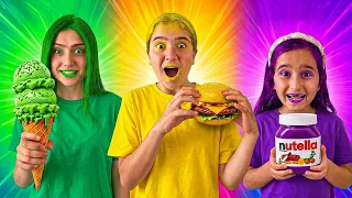تحدي 24 ساعة بالألوان 💛💚💜 الأصفر ضد الأخضر ضد البنفسجي… مين يفوز بالنهاية؟ #وفاء_وعبير #شامو_وشعبان 