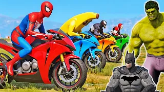 SPIDERMAN SUPERHEROES MOTORBIKES RACING GTA V