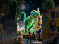 dinosaurus hijau dan kuda takbir keliling idul fitri 2025 #takbiran #idulfitri #dinosaur #fyp