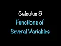 Calculus 3 Functions of Several Variables Math with Professor V