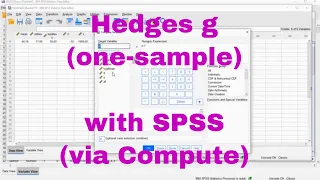 SPSS - Hedges g one sample