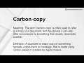 Carbon-copy Meaning
