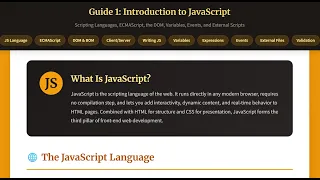 JavaScript Chapter 1 Lecture and Demo - Introduction to JavaScript