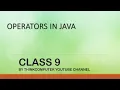 Operators in Java Class 9 ThinkComputer