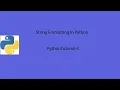 Python tutorial in hindi how to use string formatting