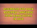 Assembler for Hack Assembly Language from nand2tetris in Java