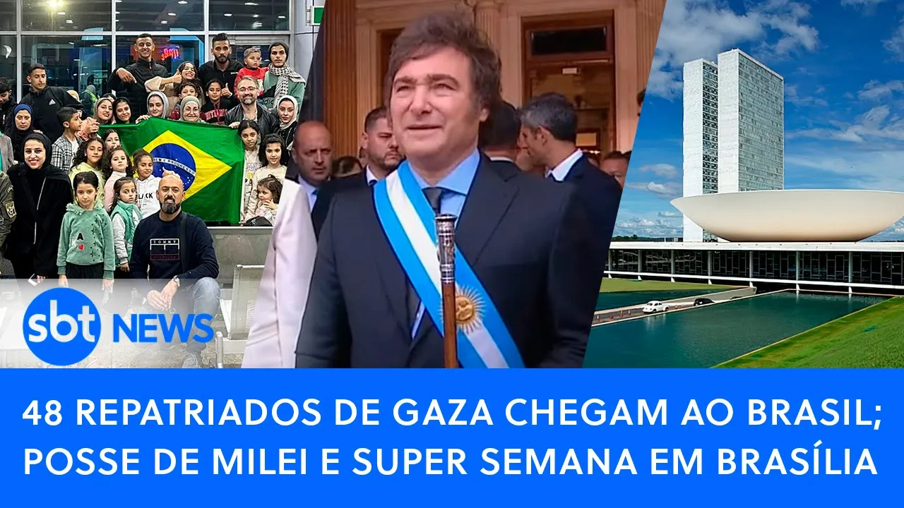 ????Brasil Agora: 48 repatriados de Gaza chegam ao Brasil; posse de Milei e super semana em Brasília