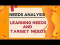 Types of Needs Analysis in ESP Learning Needs and Target needs