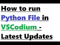 How to run Python File in VSCodium