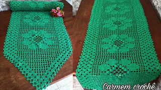 CAMINHO DE MESA DARCE FEITO NO CROCHÊ FILÉ PASSO A PASSO COMPLETO