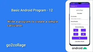 EP 12 Android Studio Basic Program I go2collage