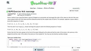 Java Practice It Exercise 14 6 rearrange Collections and stacks queues