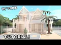 Aesthetic Coastal Bloxburg House 2 Story Build Tutorial WITH VOICE