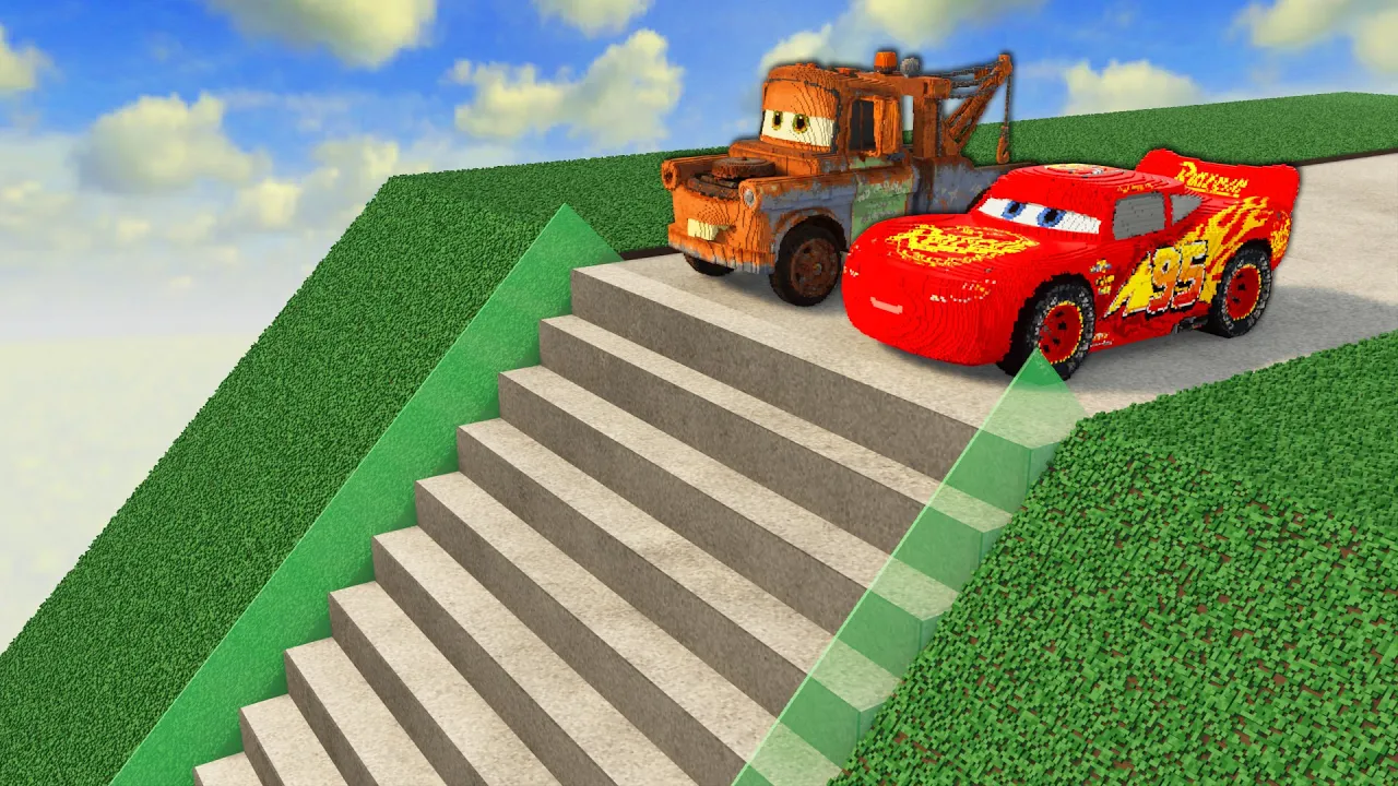 Big & Small Cars vs Stairs Jumps Down - Teardown