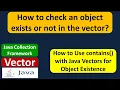 How to check an object exists or not in the vector Java Collection Framework