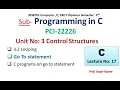 Lecture-17 C Programming Unit-3 3 2 Looping Go To statement with programs