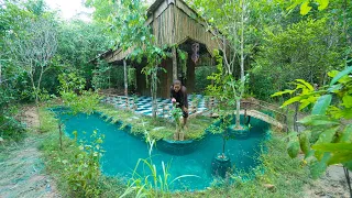 girl living off the grid build the most beautiful bamboo house near my village