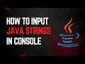 How to give String Input in Java Console