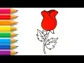Rose Coloring Pages How To Draw Rose for Kids Coloring for Baby