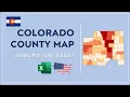 Colorado County Map in Excel - Counties List and Population Map