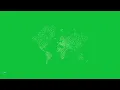 World Map with Line Art Dot Dot Mark Animation Green Screen