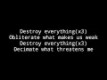 Destroy Everything Lyrics ( Song by Hatebreed )