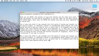 Timed Typing Test Python