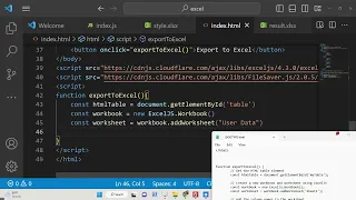 Javascript ExcelJS Example to Export HTML5 Table to Excel File and Download it as Attachment