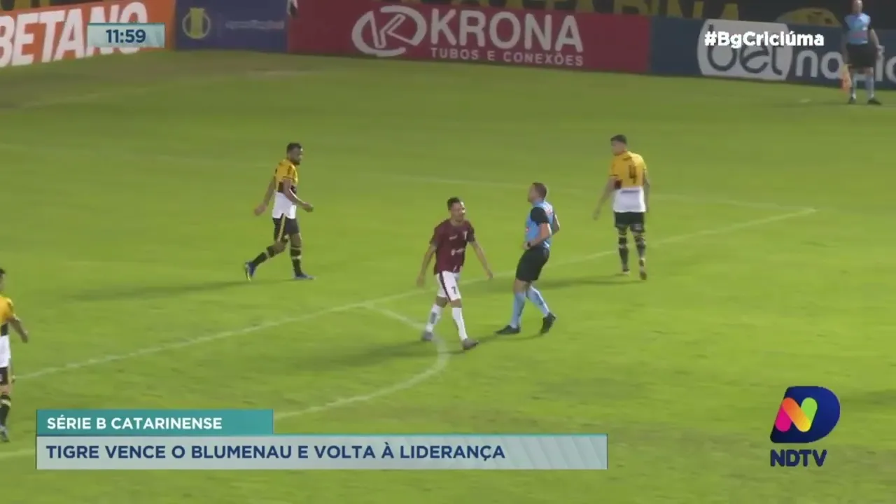 Tigre vence o Blumenau e volta à liderança da Série B Catarinense