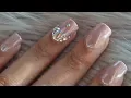 NUDE WHITE CHROME POWDER NAILS