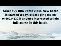 Azure SQL DBA Demo class