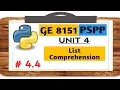 GE 8151 PSPP NOTES 4 4 List Comprehension