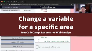 Change a variable for a specific area Basic CSS freeCodeCamp tutorial