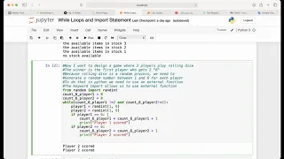 While Loop and a Simple Game