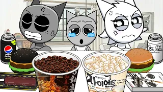 블랙 vs 화이트 편의점 먹방 대결 Gray vs Wenda Convenience Store MUKBANG Animation ㅣMOOMOOSTUDIO