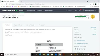 AFRICAN CITIES - HACKERRANK SOLUTION SQL IN ORACLE