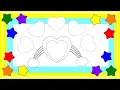 Heart and rainbow kids free printable easy coloring sheets