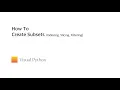 Visual Python Tutorial How to Create Subsets