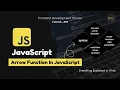 Arrow Function In JavaScript Explained JavaScript Course Frontend Dev Course - Tutorial