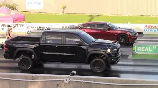 Ram TRX vs 392 Charger ZR1 Corvette Hellcat Mile Drag Racing