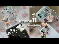 Decorating My iPhone 11 mint Phone Case Unboxing Stickers aesthetic vlogs