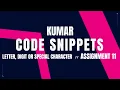 Letter Digit or Special Character Assignment 11 CCBP NxtWave CCBP 4 0 Telugu Python Code