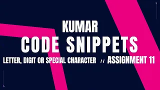 Letter Digit or Special Character Assignment 11 CCBP NxtWave CCBP 4 0 Telugu Python Code