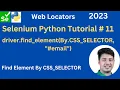 Selenium Python Automation Tutorial 11 How can we use web locators CSS - SELECTORS