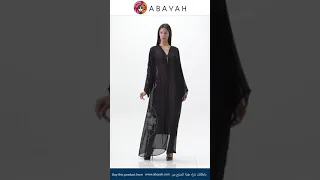 عباية مفتوحه مع قماش شيفون شغل يد شفافه مع تطريز الجنب 